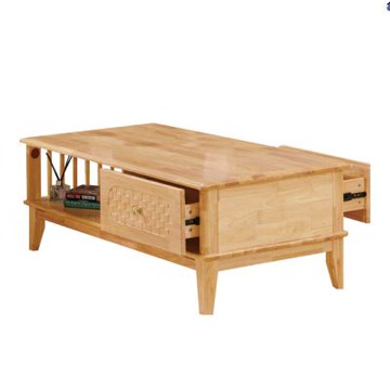 文創集 艾西洛4.3尺實木二抽大茶几-130x70x48cm免組