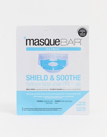 MasqueBar Shield & Soothe Hydrogel Hyaluronic Acid & Aloe Vera infused Facial Mask-Clear