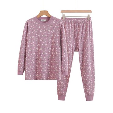 老人純棉秋衣秋褲女士寬松加大棉毛衫線衣中老年媽媽保暖內衣套裝