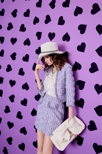 紫花西番蓮玫瑰造型短裙