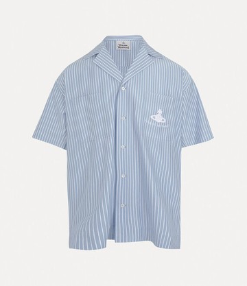 Vivienne Westwood Camp Shirt Striped Jersey White / Blue L Men