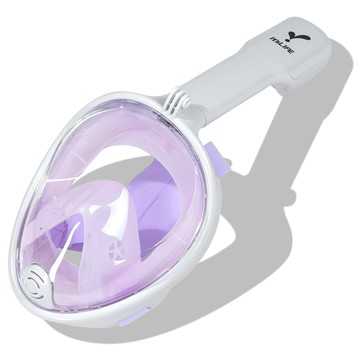 ITS LIFE 全罩式浮潛面罩 第二代 + 網袋 + 呼吸管  酷紫丁香  S/M