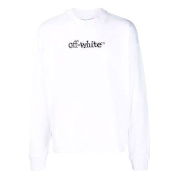 Men's Off-White FW21 Logo Alphabet Printing Round Neck Pullover Loose Fit White