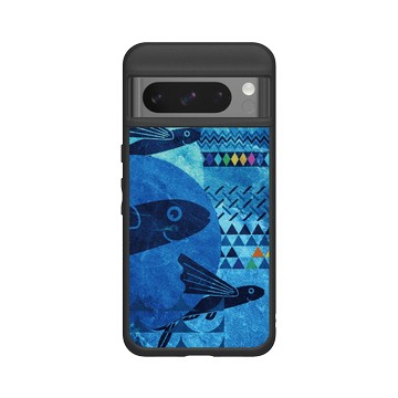 Pixel 8 Pro SolidSuit 黑 - 花生騷 WasangShow - 虹彩飛魚群