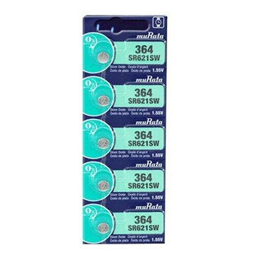 MuRata 村田SR 364手錶鈕扣電池 5入 / 卡 SR621SW｜領券最高折$220