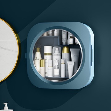 學生宿舍化妝品收納盒密封防塵塑料置物架浴室護膚品整理收納架子