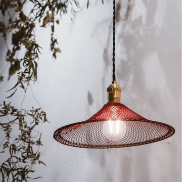 酒紅色 小環 漁網吊燈