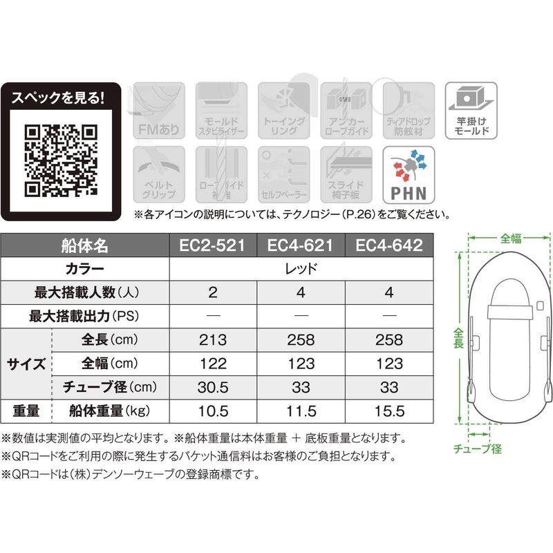 ゴムボート アキレス Achilles) R-1Set 2人乗り レッド EC2-521