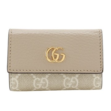 【日本直送】Gucci 古馳 雙G 鑰匙圈 GG Supreme 帆布 現行款 皮革 適用於女性【二手】