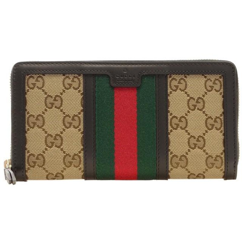 グッチ GUCCI 財布 長財布 ラウンドファスナー ウェビング Vintage-web