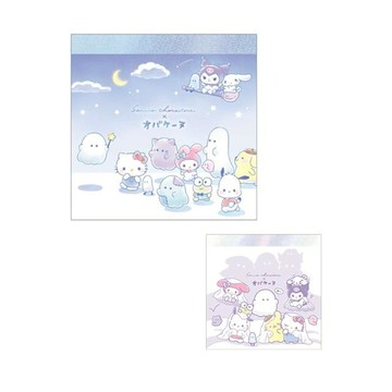 小禮堂 Sanrio 三麗鷗 x 小幽靈 聯名 迷你方形便條本 80枚入 (大集合)
