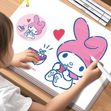 【臺灣-出貨】三麗鷗塗色本兒童幼兒園畫畫本庫洛米塗鴉繪本-填色畫本玩具