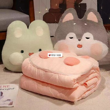 可開發票☆【臺灣精品】💕抱枕被子兩用冬季加厚枕頭被二合一汽車載靠墊辦公室午睡毯子靠枕