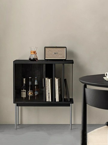 免運速發開發票 經典實木黑膠唱片機落地雜志柜客廳家用臥室移動沙發邊柜收納矮柜