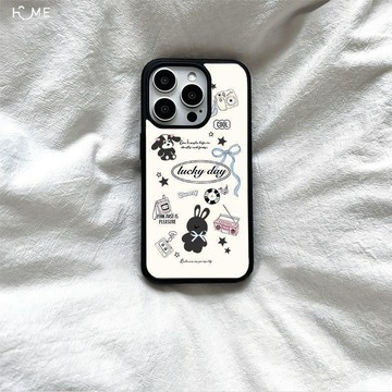 質感手機殼.快樂一天蘋果17黑邊手機殼iPhone16/15防摔14/13/12/11