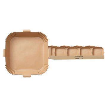 Couselect 方形氣炸鍋烘焙紙/加厚食品級矽油紙/烤肉吸油墊紙 20 x 4.5cm  1套  100個裝