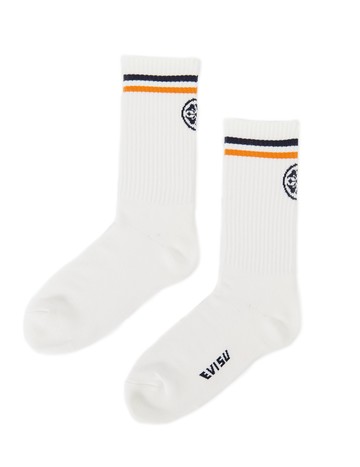 Kamon and Stripe Jacquard Long Socks
