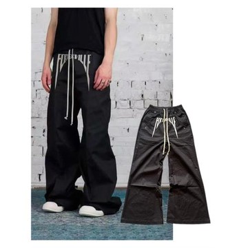 RO風格原標24fw秀款刺繡字母logo寬松拖地喇叭長褲男女闊腿休閑褲