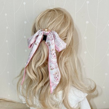 粉紅貓絲巾式香蕉夾 鯊魚夾 髮圈 馬尾夾 髮夾 相交夾 壓夾 邊夾