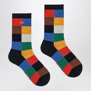 Multicolored checkered socks