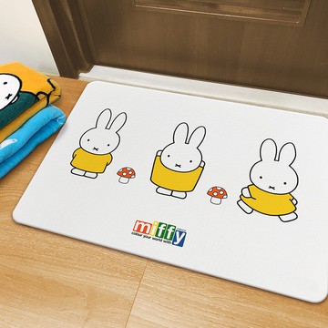 【MBM】米菲兔 Say Hello_L號超厚切水洗式珪藻土地墊 建材做的地墊