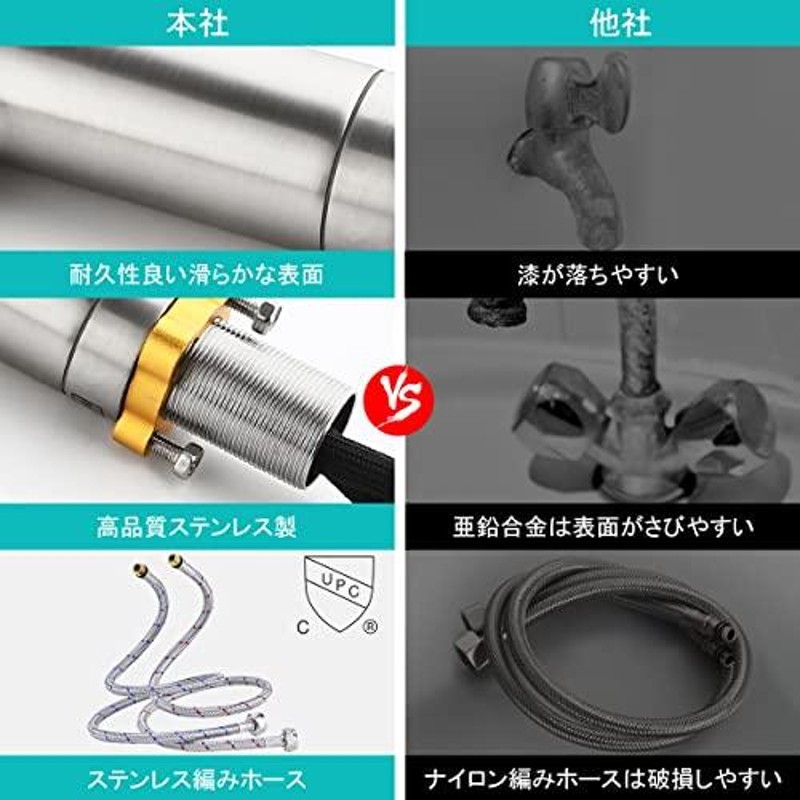 CREA キッチン蛇口 引出しホース式水栓 キッチン用水栓 シングルレバー 