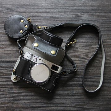 適用富士X100V相機皮套 x100v相機包單肩真皮Fujifilm X100VI 六代保護套斜挎 x100f底座半套 文藝復古