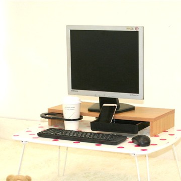 ONE生活 桌上螢幕架+抽屜+飲料架/桌上架/置物架