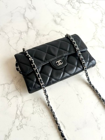 絕版古董包 Chanel黑色WOC皮革包 側背包 斜背包 中古二手包 長夾