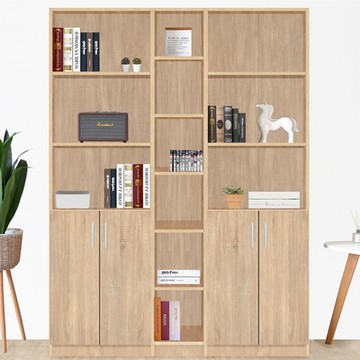 HOPMA家具 現代四門六格書櫃 台灣製造 儲藏收納層櫃 玄關置物櫃-寬118 x深25.5 x高175cm