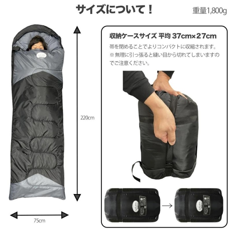 キャンプ 新品 寝袋-10℃ ワイド ネイビー アウトドア用品 - 寝袋