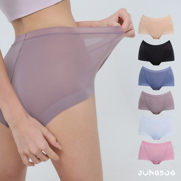 韓國  JUNGDOG 高腰 竹纖維 彈力無痕內褲 - 細沙黑-M