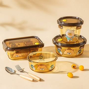 保鮮玻璃飯盒上班族微波爐加熱湯碗帶飯便當餐盒食品級水果保鮮盒