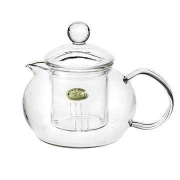 Chikao glass 耐熱流派花茶壺  透明色  600ml  1個