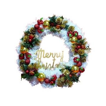 時尚優雅聖誕花圈 20吋  紅金色系  直徑約50cm  1個