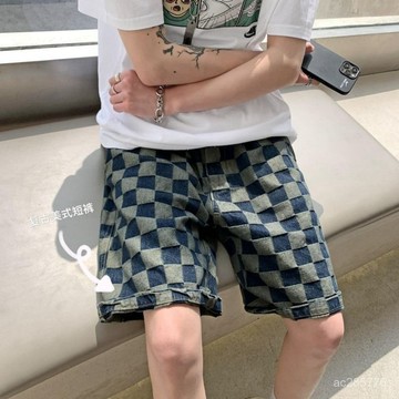 牛仔短褲男夏季薄款潮流寬鬆直筒休閒褲子潮牌ins百搭5五分工裝褲