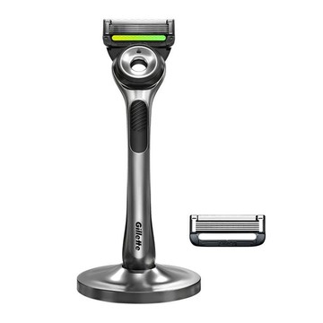 吉列Labs 極光系列 刮鬍刀組  極光淨澈技術，奈米級刀片，360°旋轉刀頭  刀架 + 刀頭 x 2個 + 刀座  1組