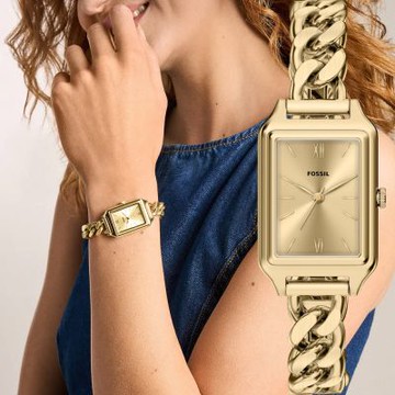 FOSSIL Raquel 復古羅馬方形手錶 暑期質感選物 送禮首選-23mm ES5478