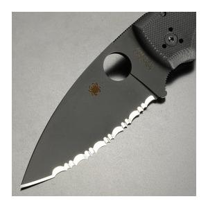 Spyderco 折りたたみナイフ Shaman コンプレッションロック 波刃 C229GSBK