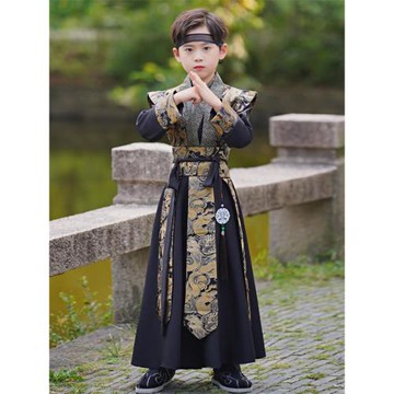 男童漢服兒童古裝加厚唐裝男孩錦衣衛飛魚服古風幼兒園國學演出服