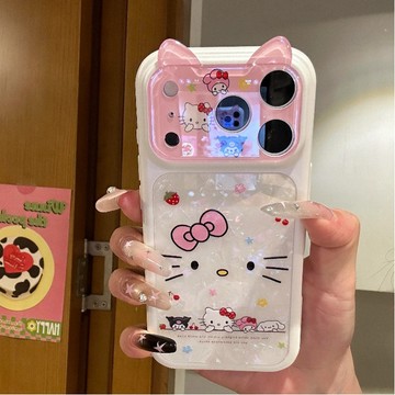 【秒變17】大視窗草莓貓咪 適用iPhone 17 16 15 14 13 Pro Max i16 17Pro 手機殼