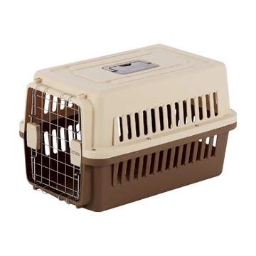 doter 寵愛物語 寵物運輸提籠 DIY組裝好便利 堅韌PP塑料材質 雙層透氣孔  48 x 32 x 30cm  奶茶布朗  1個