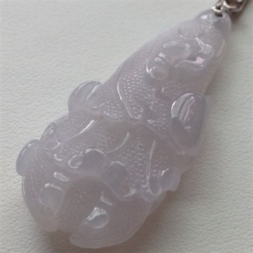 【森茂珠寶】緬甸天然翡翠A貨 冰種發財白菜墜子 8810