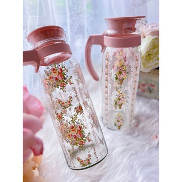 ｛現貨 附發票｝速發 夢幻玫瑰蕾絲冷水壺 熱水壺 法式 鄉村玫瑰 郊遊 野餐 泡茶 廚房用品 居家生活 生活用品 公主風 擺