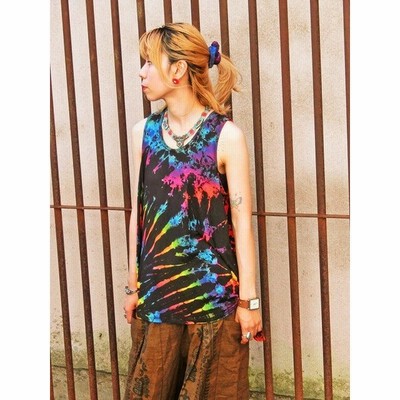 代引き人気 新品 2枚セット コットンタイダイタンクトップ 絞り染め 手染め タンクトップ Www Qiraatafrican Com