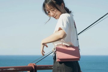 Trifold | 摺摺革層包 小 粉櫻色