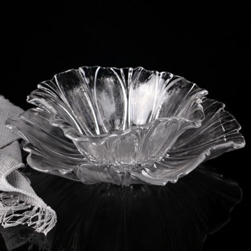 歐式玻璃果盤創意現代客廳水果盤干果糖果盤葵花玻璃水果盤水果斗