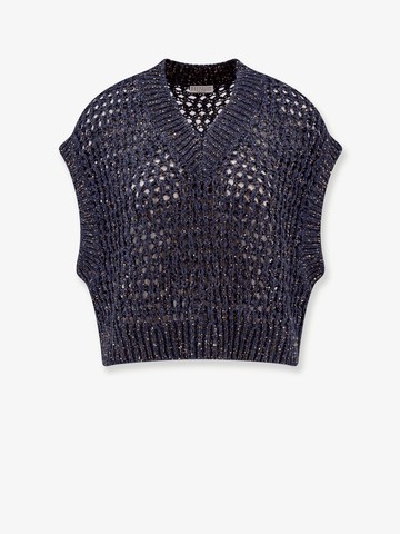 Knit vest with all-over sequins - BRUNELLO CUCINELLI - gender_Woman