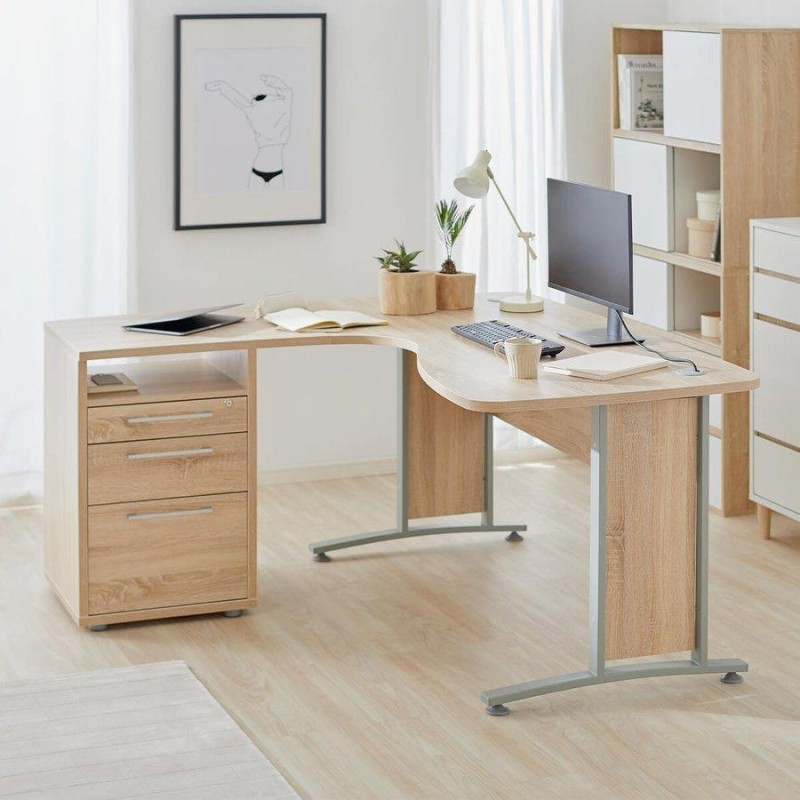 L字デスク 下収納付き引き出し 幅145cm Norzy L字デスク 下収納付き引き出し 幅145cm LOWYA デスク パソコンデスク L