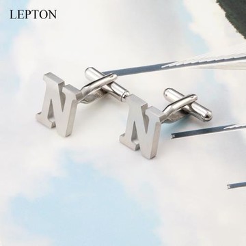 男士袖扣袖釘不銹鋼袖扣字母N男士襯衫商務會談cufflinks禮盒裝